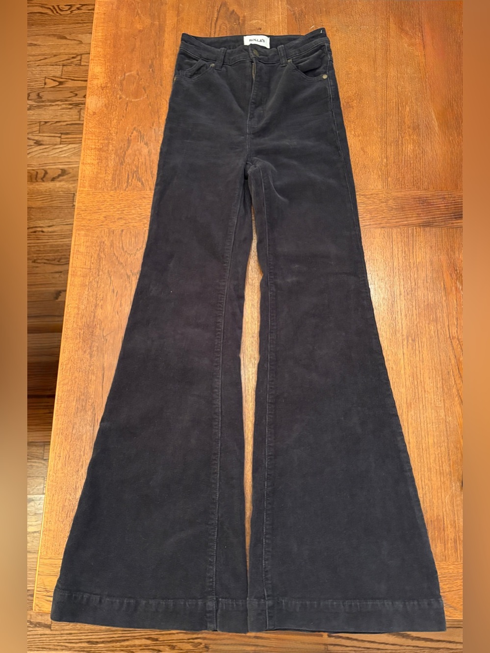 Rolla’s Black Corduroy high-rise Flare Jeans